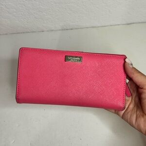 KATE SPADE Stacy Newberry Lane Pink Bi-Fold Wallet Checkbook